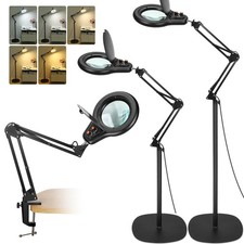 12X Magnifying Glass with Light and Stand, Switch Knob for Multi-Color Modes ...
