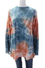 We The Free Womens Cotton Tie Dye Long Sleeve Casual Top Multicolor Size L