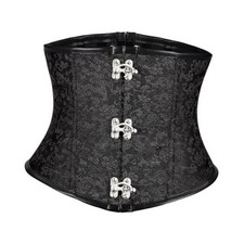 Women  s Brown Underbust Corset Belt   Lace-Up Boned Waist Corset Small Black