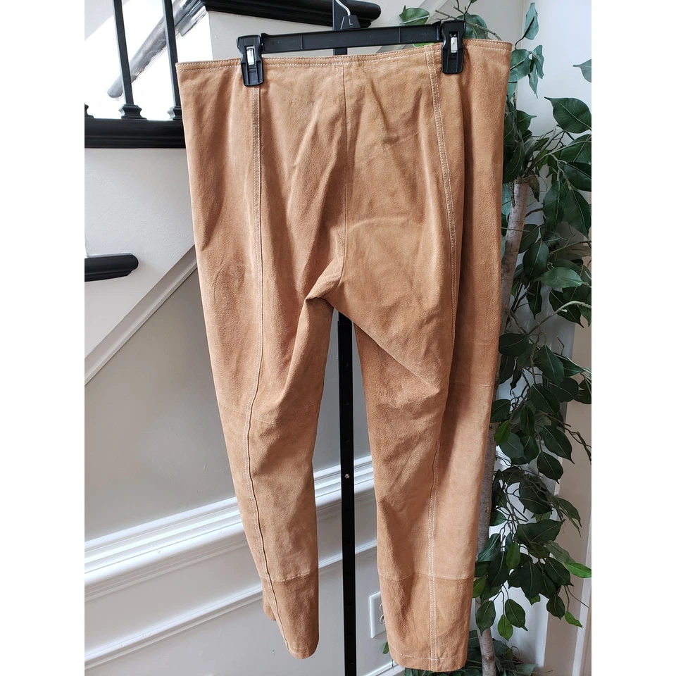 Pantalones Wilson Máxima de Cuero para Mujer 16 Marrón Forrado Gamuza Genuina Bootcut Pierna Foto 4 de 4