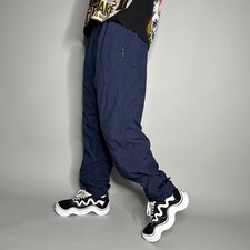 Vintage 90s Catalina Track Pants Womens L Navy Blue Nylon Joggers Mesh Lined