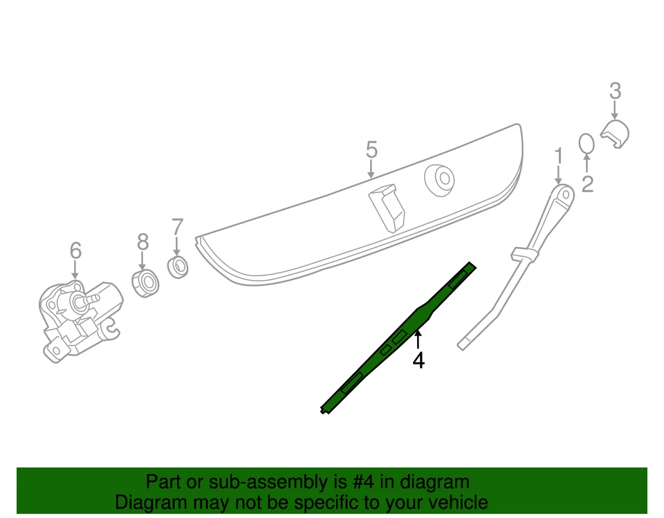 Genuine GM Rear Window Wiper Blade 13 in 22956295 - Image 4 of 4