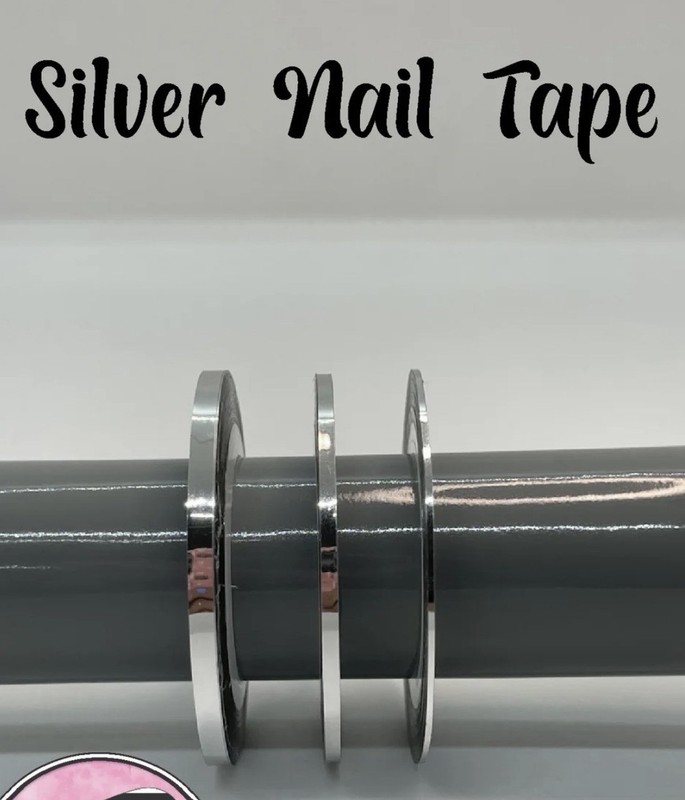 Silver Nail Tape, 3 Rolls (3 sizes), Brand New