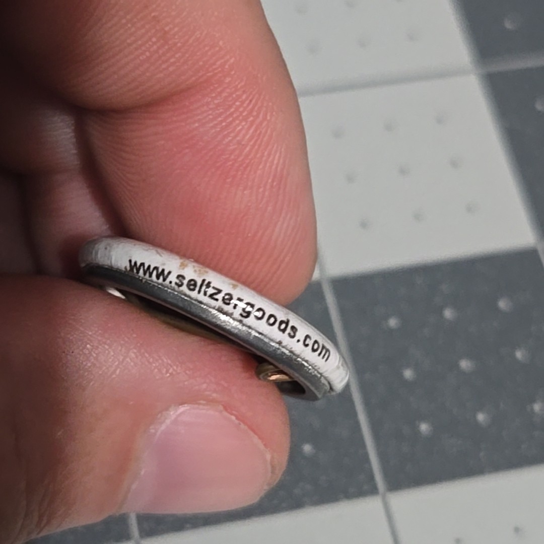 1" Round Metal Vintage Pin Hello Antique Key Graphics Selizergoods Company