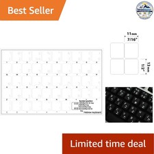 Hebrew Keyboard Stickers with White Lettering ON Transparent Background