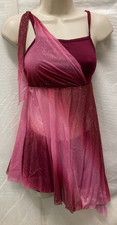 LYRICAL Contemporary Dance Costume w/shorts 3 colors ch/ladies sheer overtop
