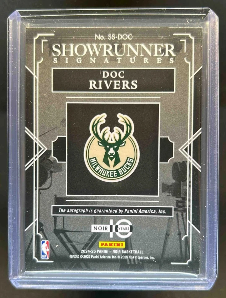 Bucks Panini Noir Doc Rivers Showrunner Auto #84/99 2024 Foto 2 de 2
