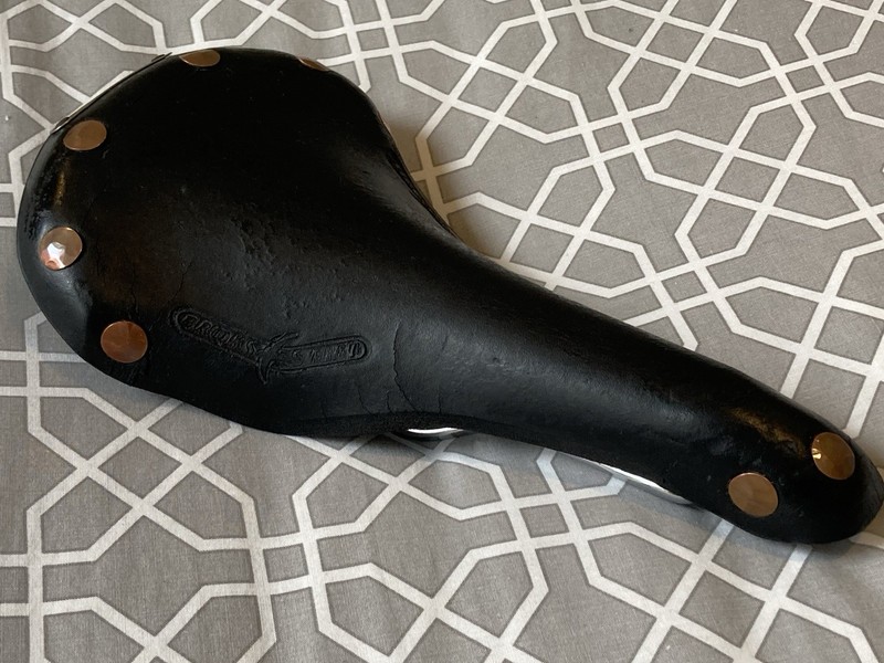 Brooks Swift Black Leather Saddle - Copper Rivets - Chrome Rails - Nice Saddle!