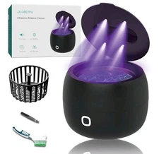 Ultrasonic Retainer Cleaner, 45kHz Retainer Cleaner Machine for Dentures, 4 Mode