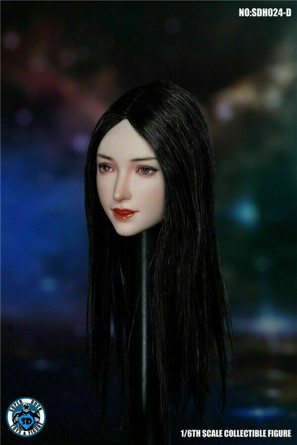 SUPER DUCK SDH024D 1:6 Asian Female Head Sculpt Long Hair