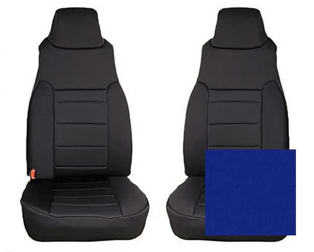 Housses de sièges avant Jeep Wrangler TJ en toile renforcée bleu premium