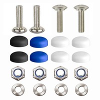 Kennzeichen Schrauben M5 X 16Mm Edelstahl - Selbstsichernd - Mit Kappen 4Er Set