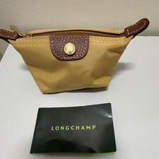 Longchamp Beige Canvas Le Pliage Original Lea...