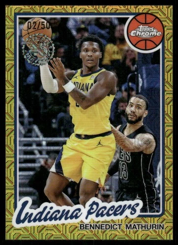 2025-26 Topps '80-81 Topps Chrome Gold Mojo Refractor TCBM Bennedict Mathurin/50
