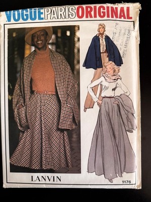New Vintage Vogue 1176 Paris Original Lanvin Flared Skirt Shawl Pants, sz 12
