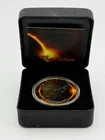2017 Colorized American Silver Eagle Solar Eclipse Gold Guilded W/Box & COA #15
