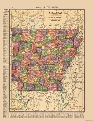 Historic State Map - Arkansas - Hammond 1910 - Vintage Wall Art