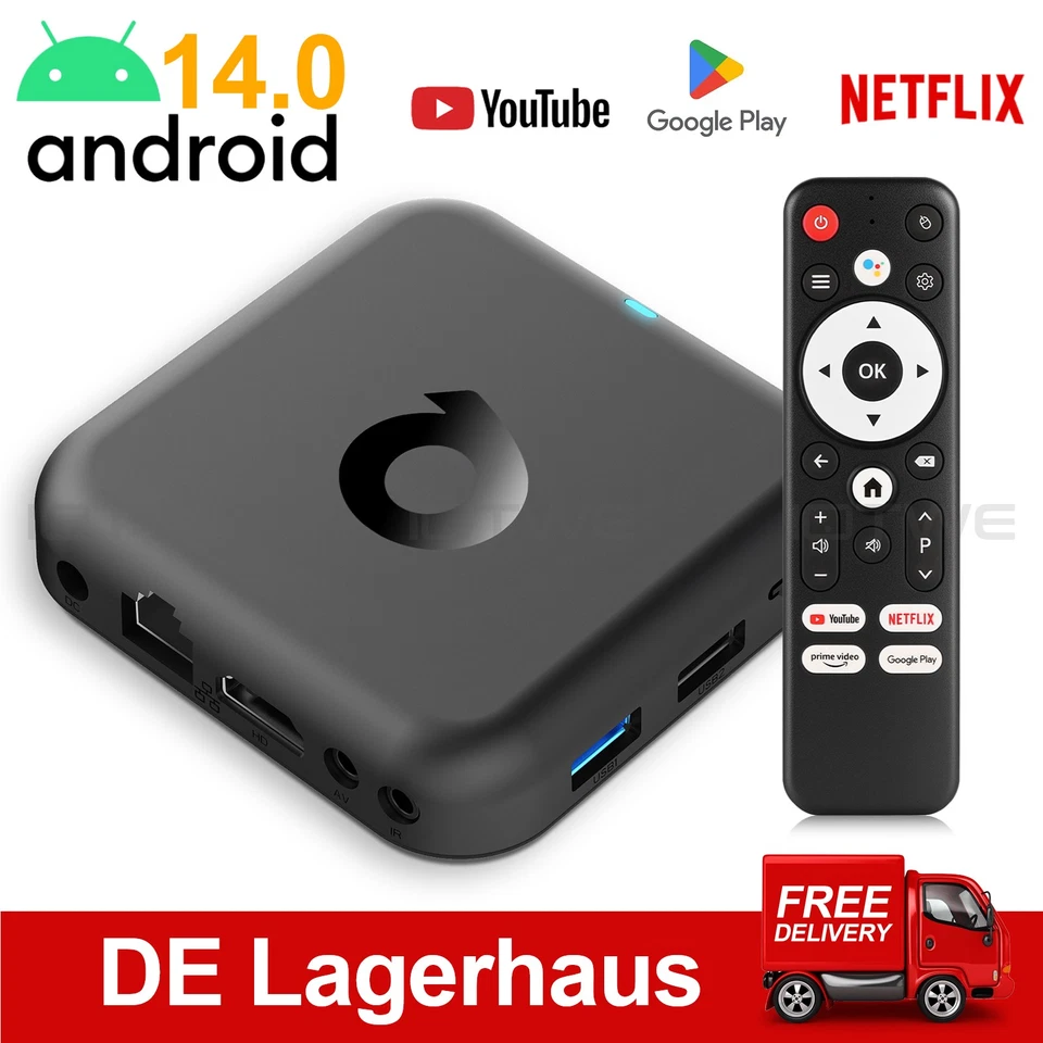 2025 Android 14 Smart TV BOX WIFI6 128 GB 1000M Netzwerk Media Player Quad-core