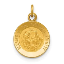 14k Polished and Satin Solid Holy Trinity Medal Charm XR371