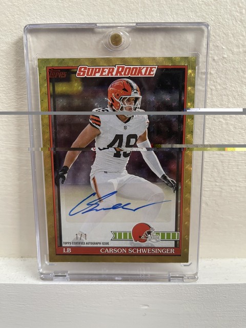 2026 Topps Flagship Football Carson Schwesinger SUPER ROOKIE AUTO 1/1