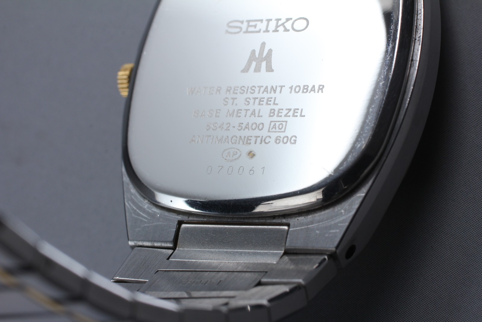 Rare Vintage 1990 Exc+5 Seiko Majesta 5S42-5A00 Date Gold Qz Mens Watch JAPAN image 4