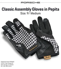 Genuine Porsche Porsche Classic Pepita Assembly Gloves Size 9 PCG-901-009-A