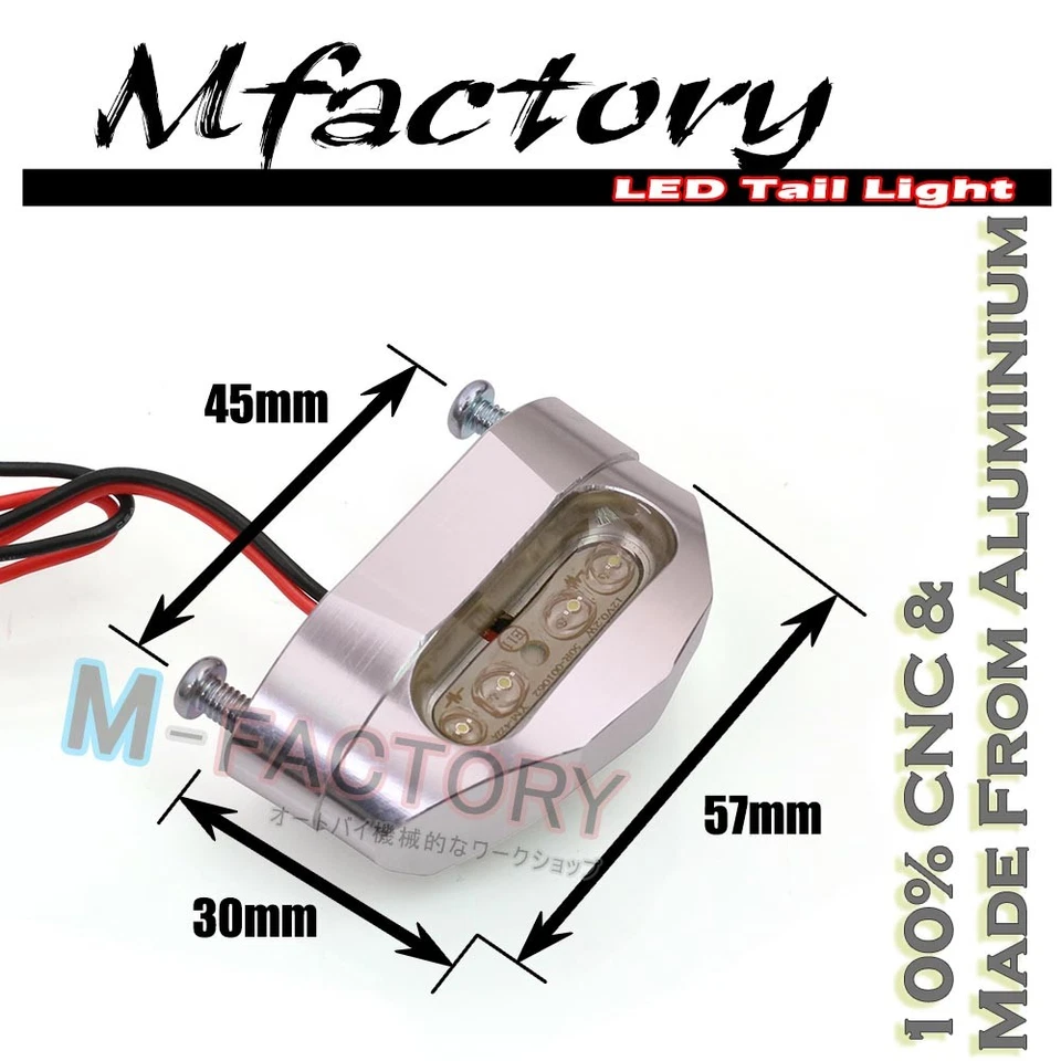 Luz LED brillante CNC para matrícula de motocicleta - impermeable T410 plateada Foto 2 de 4