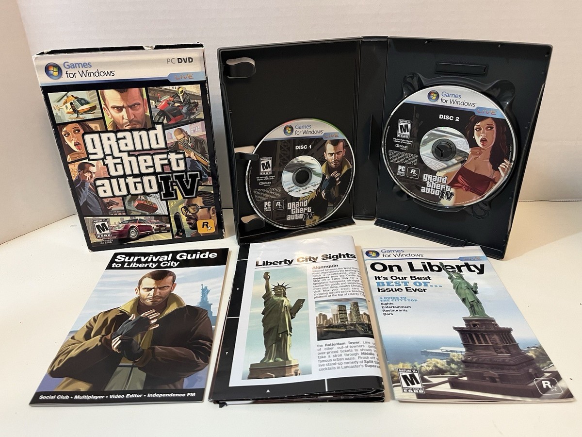 Grand Theft Auto IV GTA 4 (PC/Win, 2008) CIB w/Slipcover, Poster