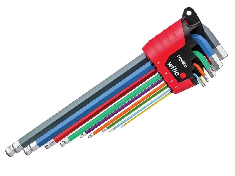 Wiha Light/Dark 9 Piece Ergostar Ball End Hexagon Allen Key Set - Image 2