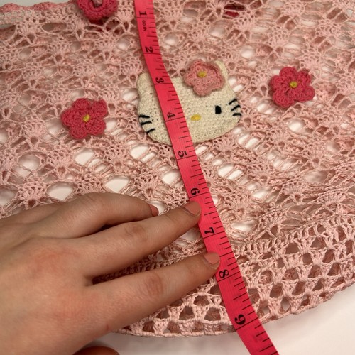 Hello Kitty Crochet Tote Bag Pink Japan Limited Sanrio 2001 Retro Vintage Rare - Picture 15 of 17