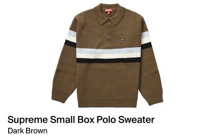 Supreme Ribbed Small Box Polo Sweater Brown FW23 X-Large NWT Supreme Ribbed Small Box Polo Sweater Brown FW23 X-Large NWT