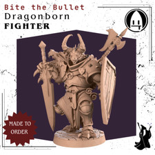 Dragonborn Fighter DnD Miniature 3D Printed Fantasy Model D D RPG Mini