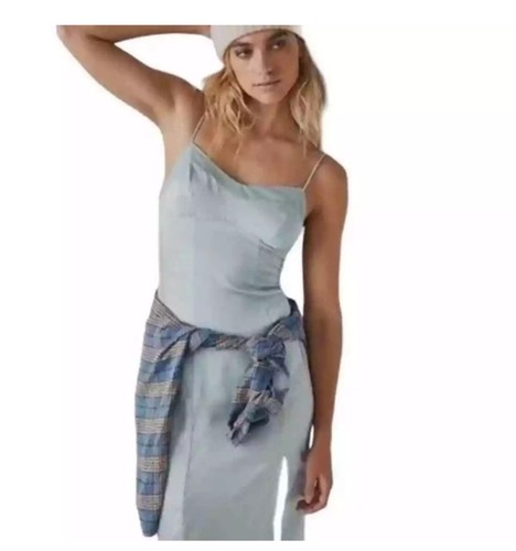 Intimate Free People City cooles Midi Schlupfkleid Gr. XS eisblau - Bild 14 von 14