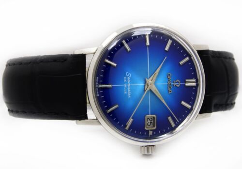 Vintage Omega Seamaster Deville Date Winding Shaded Blue Mens Steel Watch C.1961 - Picture 4 of 14