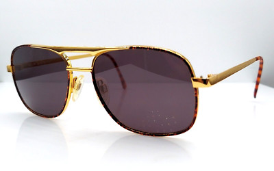 Vintage U.S. Safety PI Z87 Gold Brown Pilot Metal Sunglasses USA W