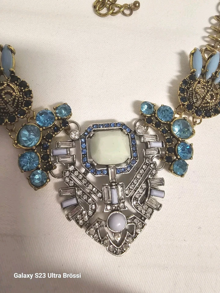 Lulu Frost for J.Crew Strass Collier Halskette Crystal Tropical Statement Sig. - Bild 3 von 4