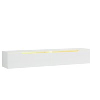 Tv Lowboard Schrank Mit Led Beleuchtung HäNgend Fernsehtisch Weiß Hochglanz 180