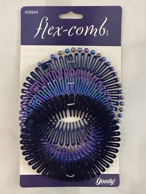 GOODY PRODUCTS, INC. Vintage 1998 Goody Flex-Comb 5 Blue 32944 or Brown 32942 Hair Accessories 90’s