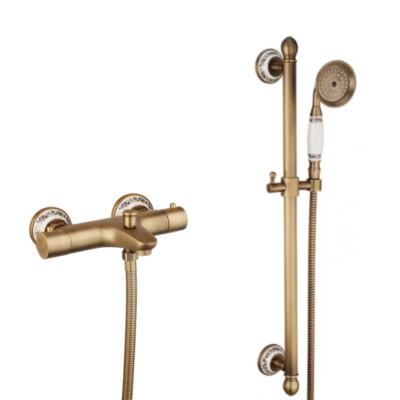 Bathroom Concealed Thermostatic Shower Mixer Tap With Head Bath Filler Handset Rail