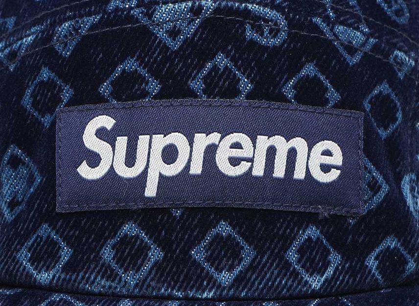 Supreme Flocked Denim Camp Cap Blue | eBay