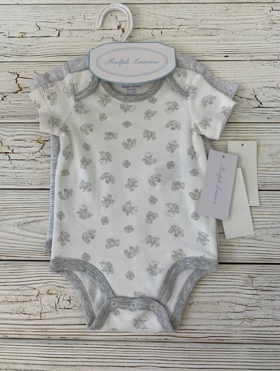 Set Of 2 Bear Print Cotton Bodysuits