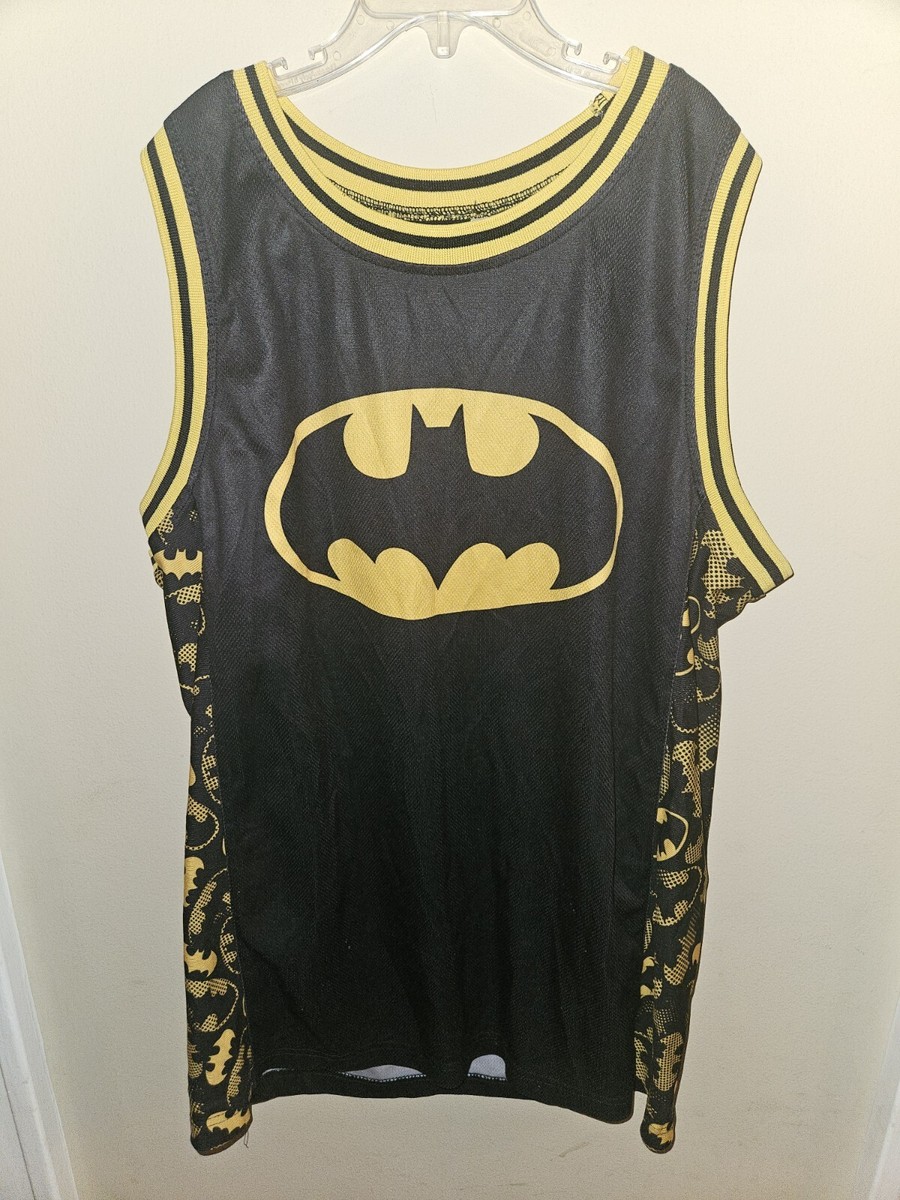 BATMAN タンクトップ 黒/黄色　ヴィンテージ　バットマン　バスケシャツ Batman Basketball Jersey/Tank Top Bat Symbol Black & Yellow