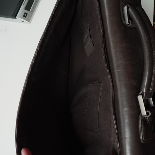 Messenger Bag Dark Brown Calvin Klein Business Genuine Soft Leather Briefcase - Picture 10 of 11