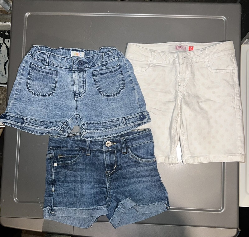 3 Pairs Girls Denim Shorts Size 7/8