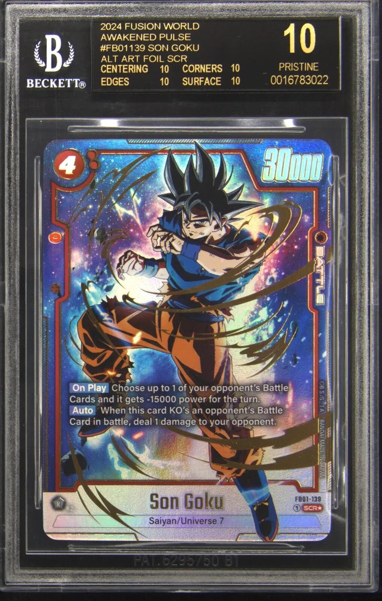 BGS 10 BLACK LABEL Son Goku Alternate Art FB01-139 Secret BGS 10 BLACK LABEL Son Goku Alternate Art FB01-139 Secret