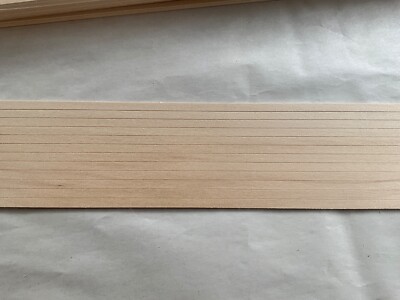 Midwest Miniature Dollhouse Bass Wood Grooved Flooring 1/16'' x 3'' x 24'' NOS 1/4''