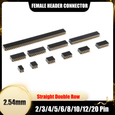 2/3/4/5/6/8-20 Pin Gerade Buchse Doppelreihe 2.54mm Header Streifen PCB Stecker