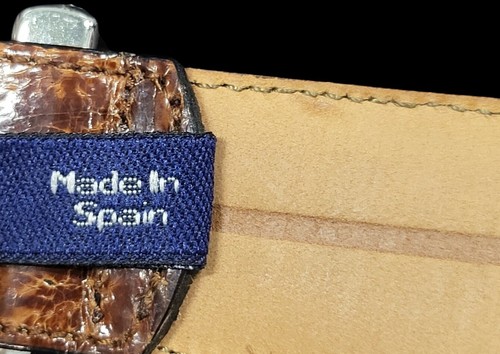 CALE Belt Genuine Crocodile 1 1/8" Width Brown Made in Spain #M- 4189 SZ 32 - Picture 6 of 9
