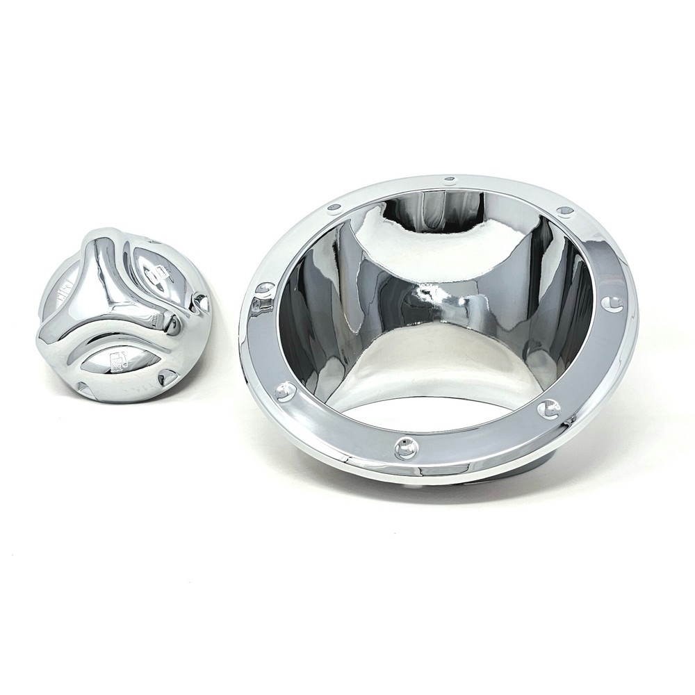 Chrome Fuel Cap & Surround Cover Trim For 2006-2010 HUMMER H3 2pc Accessories