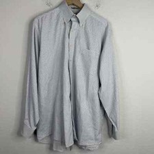 W.H. Belk Shirt Mens 16.5 34/35 Blue Graph Check Long Sleeve Button Down Preppy